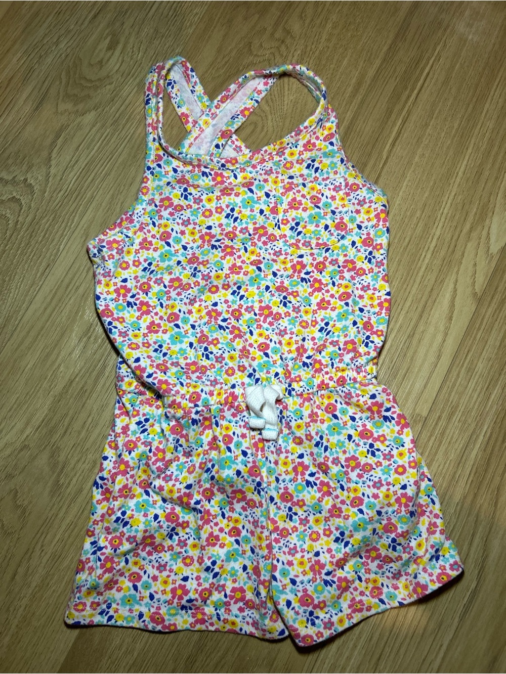 Joe Fresh White Floral Multicolor Girls Romper